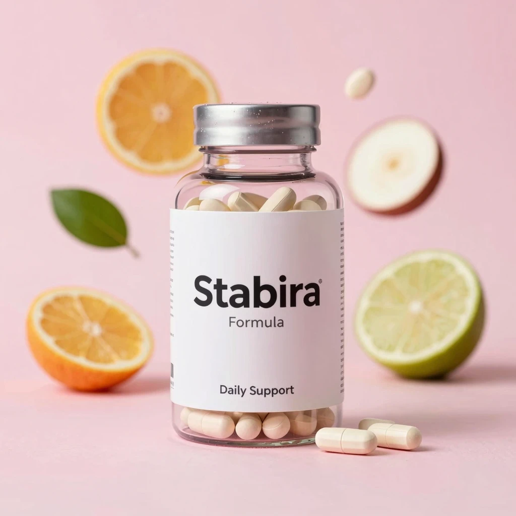Stabira daily support bottle with soft gradient packaging